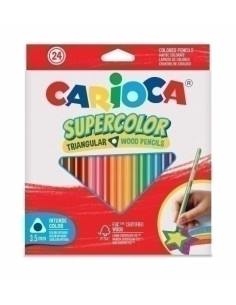 LAPICES de COLORES CARIOCA SUPERCOLOR TRIANGULAR CAJA de 24