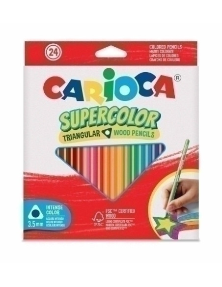 LAPICES de COLORES CARIOCA SUPERCOLOR TRIANGULAR CAJA de 24
