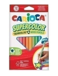 LAPICES de COLORES CARIOCA SUPERCOLOR maxi TRIANGULAR CAJA de 12