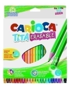 LAPICES de COLORES CARIOCA TITA CGOMA estuche de 24