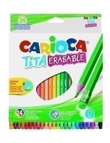 LAPICES de COLORES CARIOCA TITA CGOMA estuche de 24