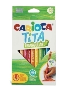 LAPICES de COLORES CARIOCA TITA TRIANGULAR MAXI estuche de 12