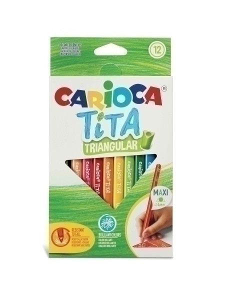 LAPICES de COLORES CARIOCA TITA TRIANGULAR MAXI estuche de 12