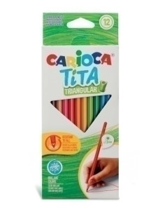 LAPICES de COLORES CARIOCA TITA TRIANGULAR estuche de 12