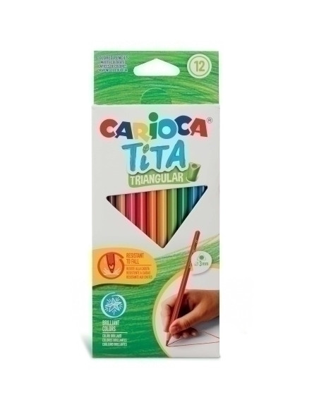 LAPICES de COLORES CARIOCA TITA TRIANGULAR estuche de 12