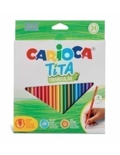 LAPICES de COLORES CARIOCA TITA TRIANGULAR estuche de 24