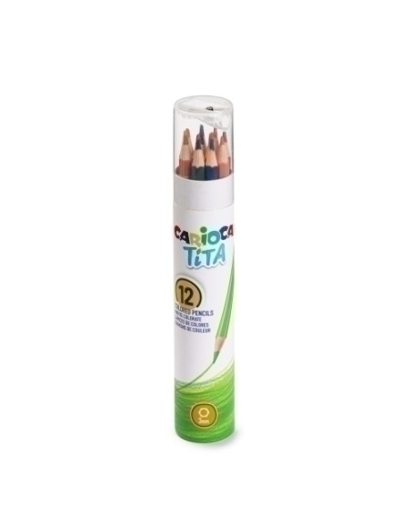 LAPICES de COLORES CARIOCA TITA TUBO de 12  SACAPUNTAS