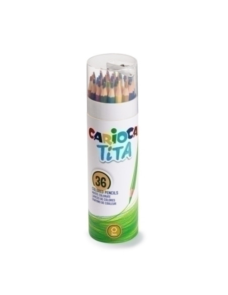 LAPICES de COLORES CARIOCA TITA TUBO de 36  SACAPUNTAS