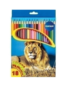 LAPICES de COLORES CENTRUM ZOO LARGOS ESTUCHE DE 18