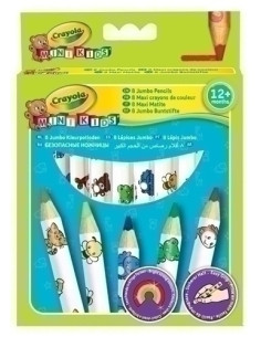 LAPICES de COLORES CRAYOLA JUMBO DECORADO estuche de 8