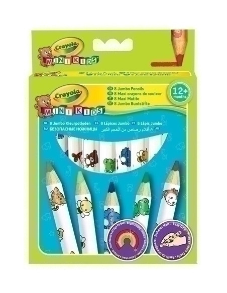 LAPICES de COLORES CRAYOLA JUMBO DECORADO estuche de 8
