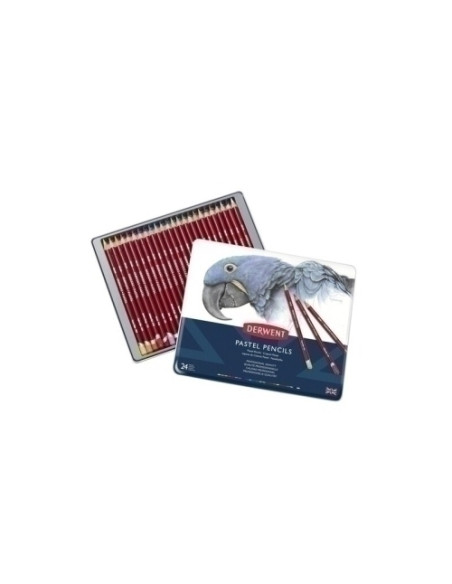 LAPICES de COLORES DERWENT PASTEL CAJA METALICA de 24