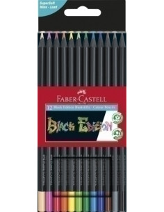 LAPICES de COLORES FABER-CASTELL BLACK EDITION ESTUCHE de 12