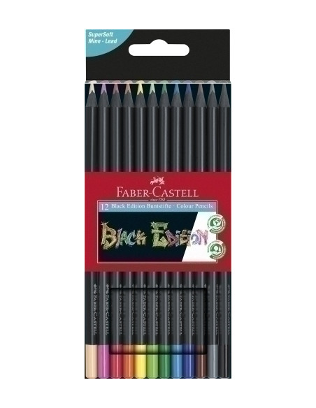 LAPICES de COLORES FABER-CASTELL BLACK EDITION ESTUCHE de 12