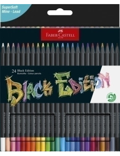 LAPICES de COLORES FABER-CASTELL BLACK EDITION ESTUCHE de 24