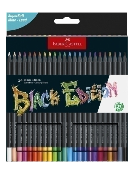 LAPICES de COLORES FABER-CASTELL BLACK EDITION ESTUCHE de 24