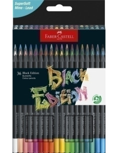 LAPICES de COLORES FABER-CASTELL BLACK EDITION ESTUCHE de 36