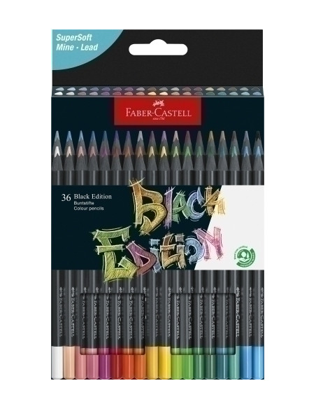 LAPICES de COLORES FABER-CASTELL BLACK EDITION ESTUCHE de 36