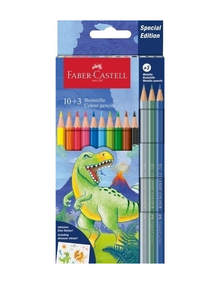 LAPICES de COLORES FABER-CASTELL DINOSAURIOS ESTUCHE de 103