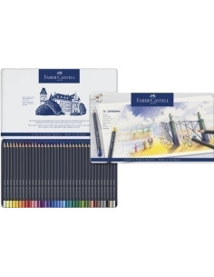 LAPICES de COLORES FABER-CASTELL GOLDFABER AQUA 1147 estuche de METAL de 36