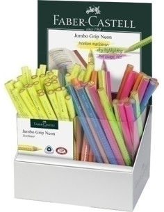 LAPICES de COLORES FABER-CASTELL JUMBO GRIP FLUOR TEXTLINER 1148 EXPOSITOR de 72