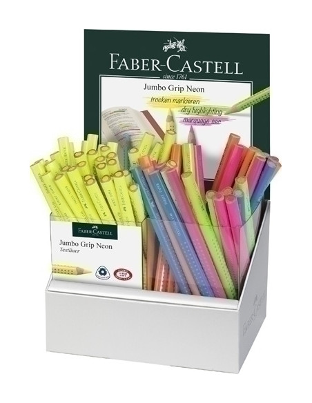 LAPICES de COLORES FABER-CASTELL JUMBO GRIP FLUOR TEXTLINER 1148 EXPOSITOR de 72