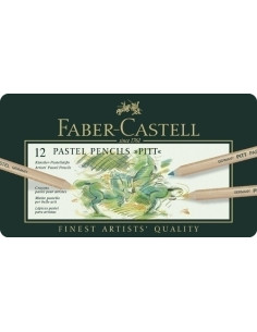 LAPICES de COLORES FABER-CASTELL PITT-PASTEL ESTUCHE METAL de 12