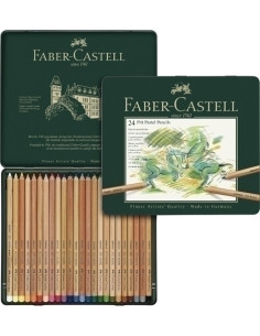 LAPICES de COLORES FABER-CASTELL PITT-PASTEL estuche METAL 24