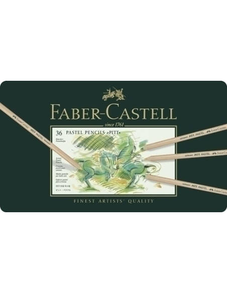 LAPICES de COLORES FABER-CASTELL PITT-PASTEL estuche METAL 36