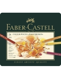 LAPICES de COLORES FABER-CASTELL POLYCHROMOS estuche de METAL de 24