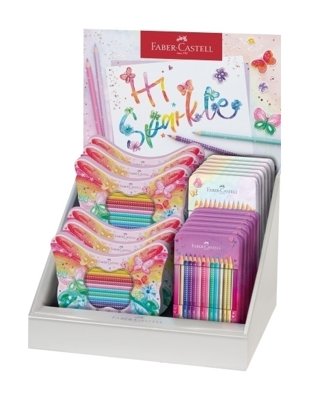 LAPICES de COLORES FABER-CASTELL SPARKLE EXPOSITOR de 18