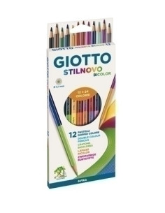 LAPICES de COLORES GIOTTO STILNOVO BICOLOR estuche de 12