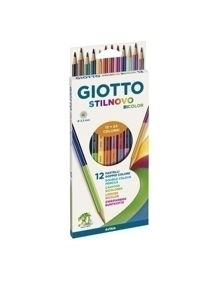 LAPICES de COLORES GIOTTO STILNOVO BICOLOR estuche de 12