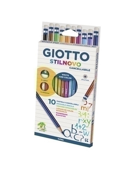 LAPICES de COLORES GIOTTO STILNOVO BORRABLES estuche de 10
