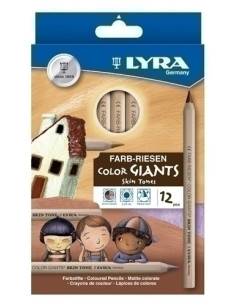 LAPICES de COLORES LYRA COLOR GIANTS SKIN TONES estuche de 12