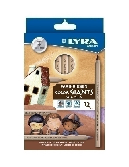LAPICES de COLORES LYRA COLOR GIANTS SKIN TONES estuche de 12