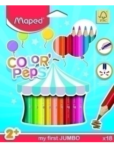 LAPICES de COLORES MAPED COLOR PEPS JUMBO estuche de 18