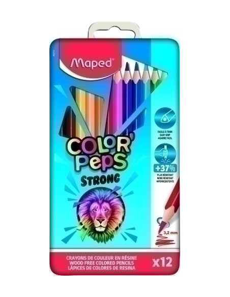 LAPICES de COLORES MAPED COLOR PEPS STRONG METAL estuche de 12