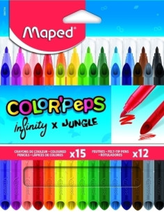 LAPICES de COLORES MAPED INFINITY PACK de 15  12 ROTULADORES