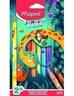 LAPICES de COLORES MAPED JUNGLE FEVER JUMBO Estuche de 12