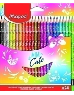 LAPICES de COLORES MAPED MINI CUTE  estuche de 24