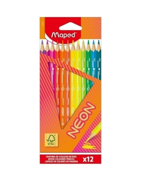 LAPICES de COLORES MAPED NEON ESTUCHE de 12