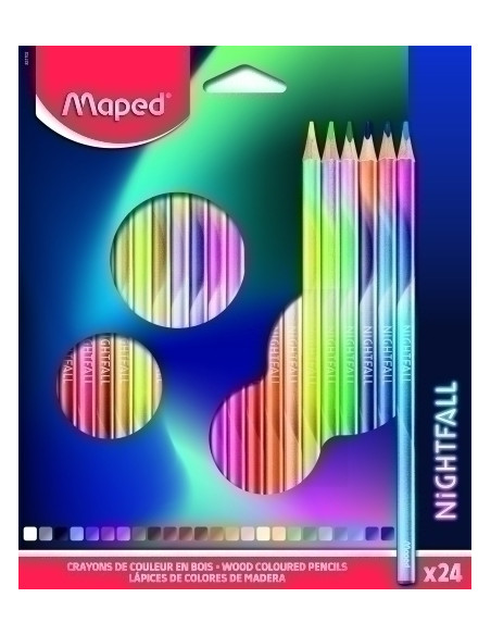 LAPICES de COLORES MAPED NIGHTFALL estuche de 24