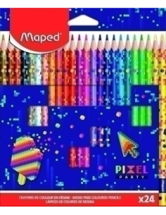 LAPICES de COLORES MAPED PIXEL PARTY Estuche de 24