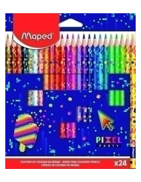 LAPICES de COLORES MAPED PIXEL PARTY Estuche de 24