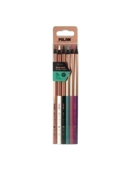 LAPICES de COLORES MILAN COPPER MINA GRUESA HEXAGONALES ESTUCHE DE 6