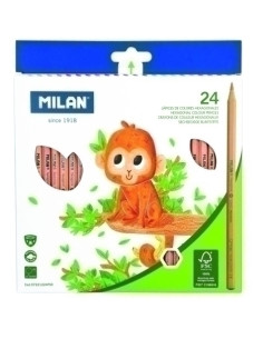 LAPICES de COLORES MILAN HEXAGONALES ESTUCHE DE 24