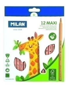 LAPICES de COLORES MILAN MAXI TRIANGULAR ESTUCHE DE 12