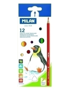 LAPICES de COLORES MILAN TRIANGULARES CAJA de 12 LOTE DE 24
