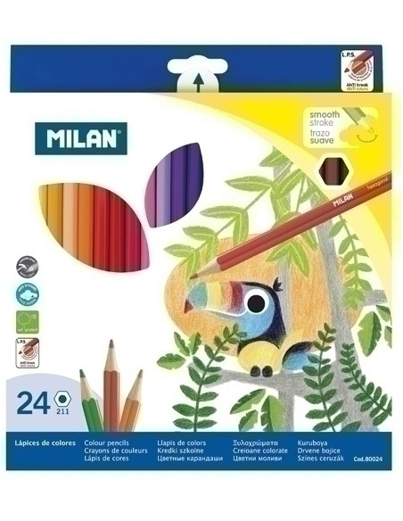 LAPICES de COLORES MILAN estuche de 24